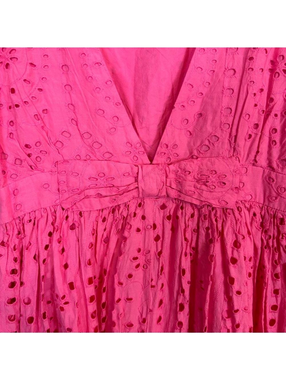 Sleeveless Pink Eyelet Midi Dress - Picture 8 of 9